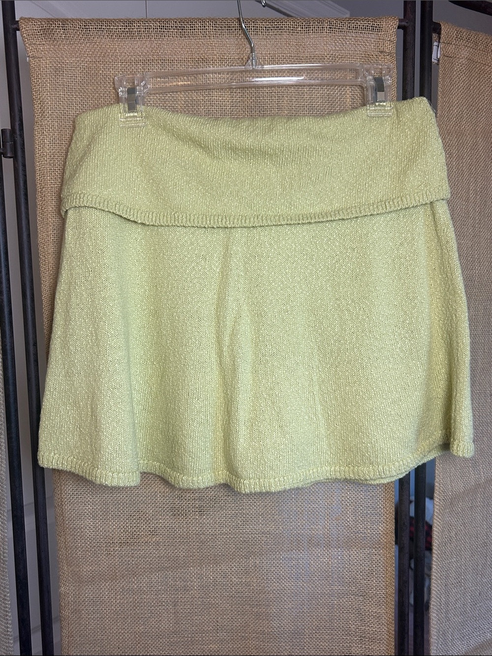 Free People Beach Ameena Sweater Skort knit skirt shorts lining LT green size L - Picture 2 of 11